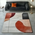 thumbnail image 1 of Modern Abstract Area Rug, Geometric Pattern, Multi-Color With Terracotta And Grey, Living Room Carpet 2x3ft, 1 of 6