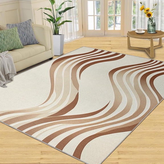 Modern Abstract Area Rug, Geometric Washable Rug, Non Slip Low Pile Carpet for Living Room Bedroom Home Decor 2x3ft