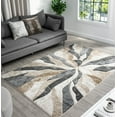 thumbnail image 1 of Planet Rugs Dima Modern Abstract Area Rug, Loomed Beige Swirl, 5' x 7', Stain Resistant, 1 of 10