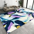 thumbnail image 1 of Modern Abstract Area Rug, Purple Blue Watercolor Graffiti Painting Outdoor Carpet, Non-Slip Short Pile Soft and Comfortable Rug Mats 2ft x 3ft, 1 of 6