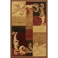 thumbnail image 1 of Modern Abstract Area Rug with Contemporary Geometric Blocks and Scrolls, Area Rug Carpet for Livingroom or Bedroom, Brown, 6' x 8', 1 of 6