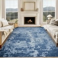 thumbnail image 1 of Modern Abstract Area Rugs 5x7, Large Soft Washable Rugs for Living Room Bedroom, Neutral Modern Low Pile Carpet for Apartment Bathroom Floor Blue, 1 of 7