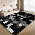 thumbnail image 1 of Modern Abstract Area Rugs, Black Gray White Geometry Carpet, Washable Non Slip Low Pile Soft Rug for Living Room Bedroom Decor Mat 4ftx6ft, 1 of 8