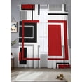 thumbnail image 1 of Modern Abstract Art Black Red Geometric Line Sheer Curtains 108 Inches Long 2 Panels Light Filtering Semi Sheer Window Curtains Drapes for Bedroom Living Room 52"x108"&nbsp;2&nbsp;&nbsp;Panels, 1 of 7