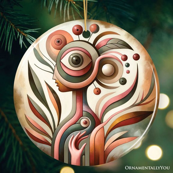Modern Abstract Art Ceramic Ornament, Surrealism Painting Decor And Souvenir