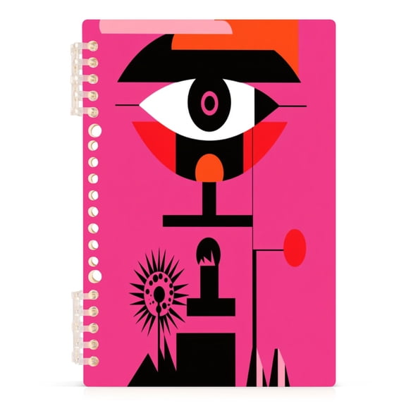Modern Abstract Art Eyes A5 8.3x5.7in PP Notebook, Adjustable Rings, 60 Sheets, Diary or Journey Note