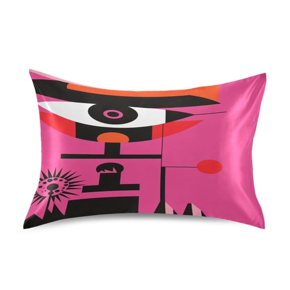 Modern Abstract Art Eyes Satin Pillowcase 20''x26'' Double-Sided Print Soft Wrinkle Resistant