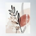 thumbnail image 1 of Modern Abstract Art Floral - New Boho Art - Black, White, Pink And Beige Poster Wall Art, Modern Wall Decor For Living Room Bedroom, 24x36 UNFRAMED, 1 of 3