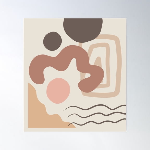 Modern Abstract Art In Neutral Colors | Flow Poster Wall Art, Modern Wall Decor For Living Room Bedroom, 8x12 UNFRAMED