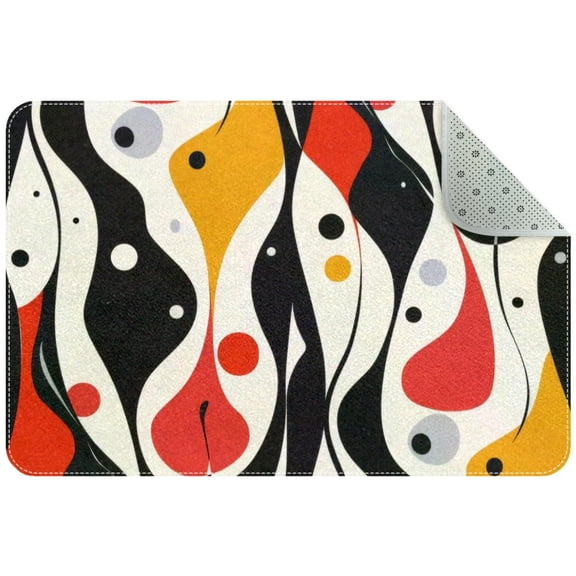 Modern Abstract Art Pattern Entryway Rug, 2x3 Area Rug Indoor Door Mat Non-slip Washable Floor Carpet Rug for Bedroom Office Dining Room Bathroom