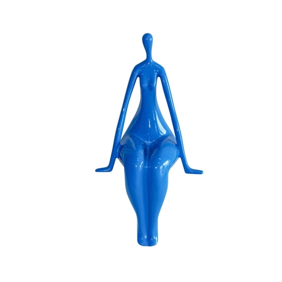 Nifao Modern Abstract Art Resin Statue Sitting On Edge Female Figure – Resin Statue, Home Decor, 8"L x 6"W x 15"H