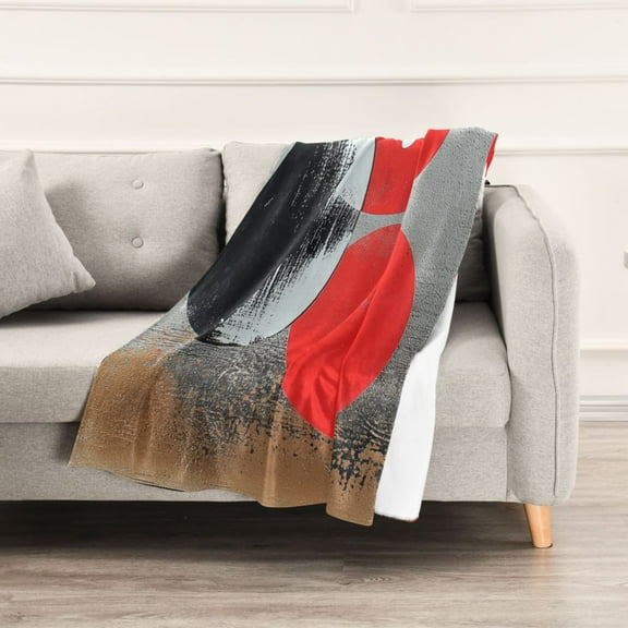 Modern Abstract Art Throw Blanket 60" x 90" Soft and Warm Blankets for Couch Sofa and Bed