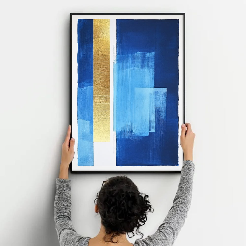Modern Abstract Art Wall Hanging Pine Framed Decorative Painting With Photo Inspiration