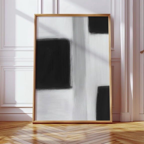 Modern Abstract Black and White Print, Bold Minimalist Wall Art with Geometric Shapes for Contemporary Office or Home Decor, wall decor, art print, gallery wall, Unframed Poster 8x12