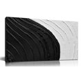 thumbnail image 1 of Modern Abstract 3D Textured Black White Wall Art for Living Room - Canvas Art Hand Painting Picture Artwork Wall-Decor for Bedroom Size 40x20 inches, 1 of 8