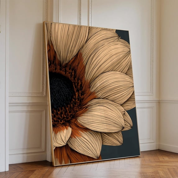 Modern Abstract Botanical Minimal Mid Century Floral Art Flower for Living Room Decor, Unframed Poster