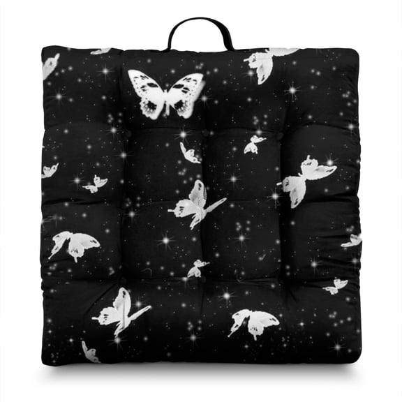 Modern Abstract Butterfly Meditation Cushion 9-Point Stitched Supportive Floor Seating for Yoga & Relaxation