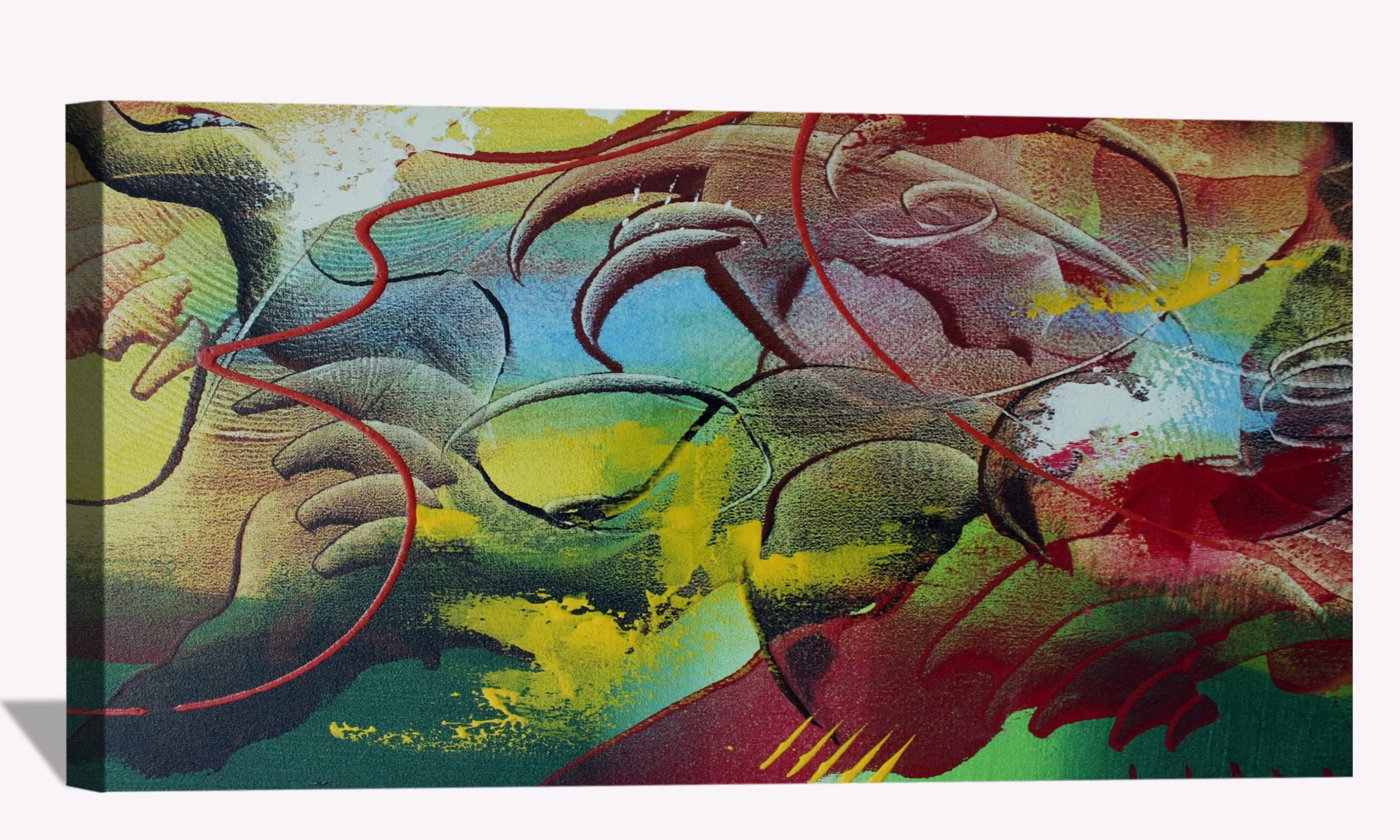 Modern Abstract Canvas Wall Art Abstract Fly Framed Painting Wall Decor ...