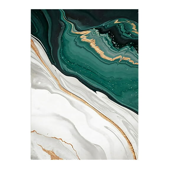 Modern Abstract Canvas Wall Art Dark Green Gold Foil Lines Painting Contemporary Artwork for Living Room Decor Bedroom Wall Decorations Framed Ready to Hang Green and Gold Prints for Walls