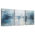 thumbnail image 1 of Modern Abstract Canvas Wall Art Decor - 3 Piece Turquoise, Grey and Teal Design for Bathroom, Bedroom, Kitchen Office, 1 of 7