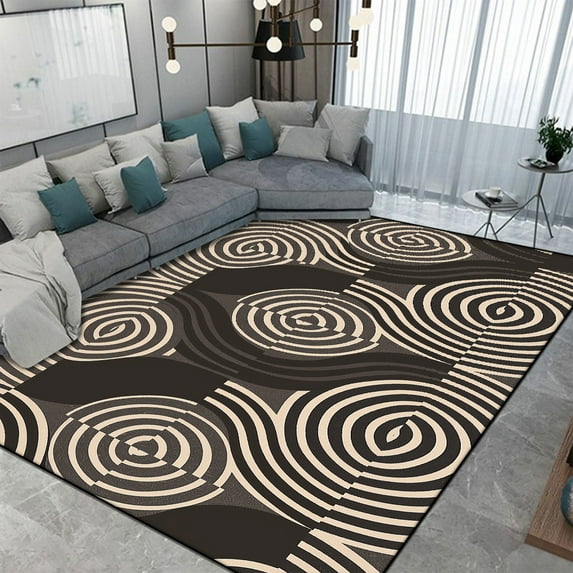 Modern Abstract Carpet Beige Luxury Large Area Living Room Carpets Non-slip Bedroom ration Home Rug