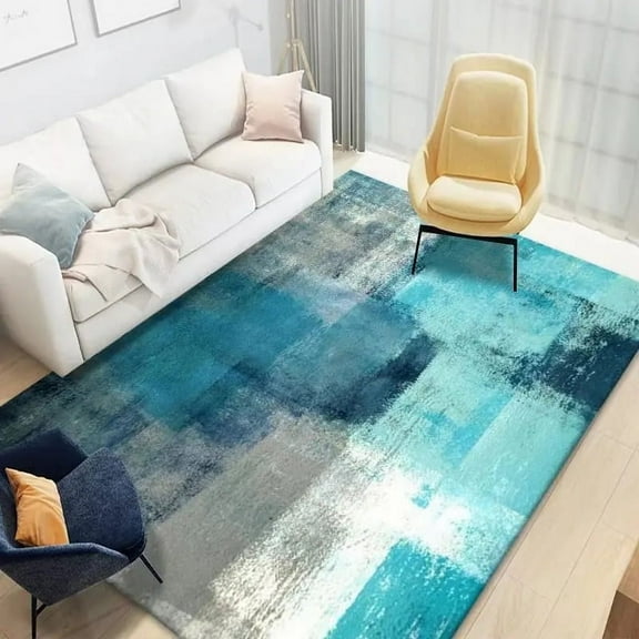 Modern Abstract Carpet Decoration Living Room European Style Bedroom Large Area Rug Washable Non-slip Elastic Flannel Mat