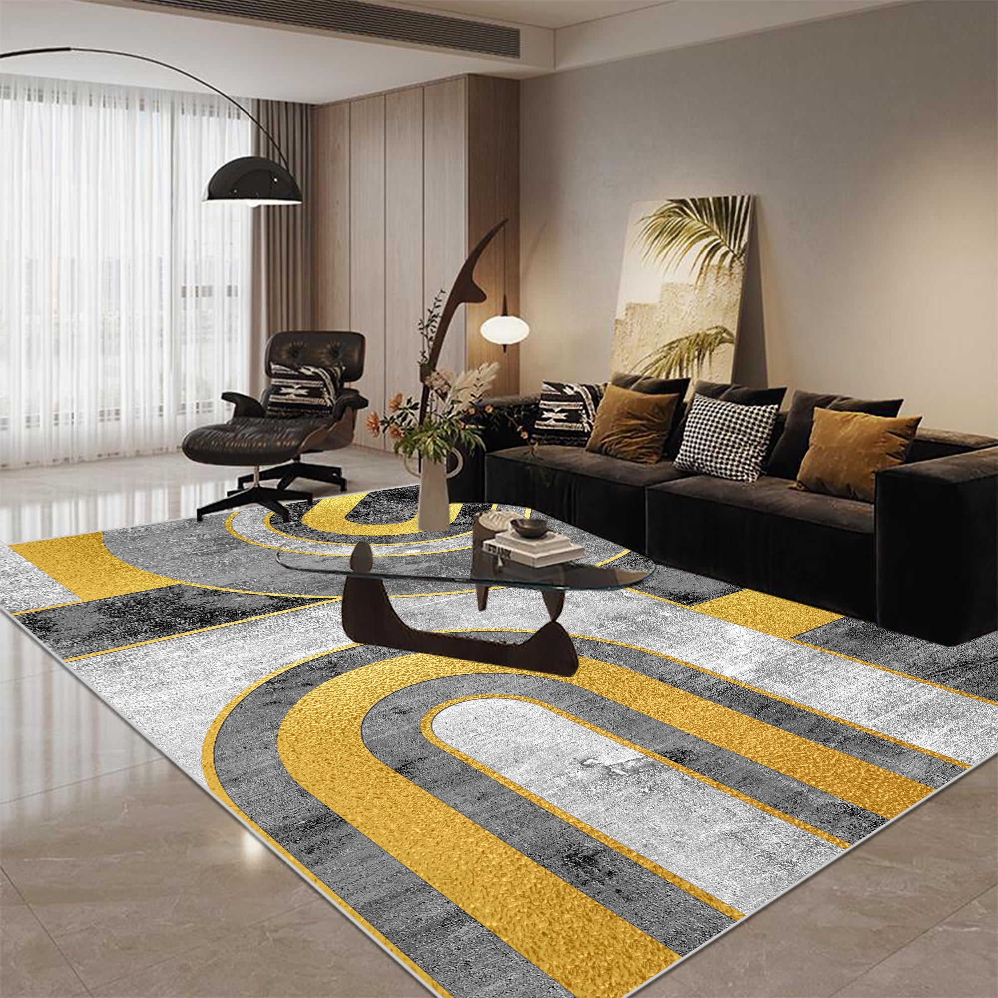 Modern Abstract Carpet Living Room Sofa Large Rug Bedroom ration Home  Carpet Non-slip Washable Coffe - Walmart.com, image size:2000x2000