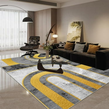 Modern Abstract Carpet Living Room Sofa Large Rug Bedroom ration Home Carpet Non-slip Washable Coffe