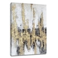 thumbnail image 1 of Modern Abstract Cityscape Canvas Wall Art with Gold Foil Hand Painted Black and White Picture Print for Living Room Bedroom, 1 of 7
