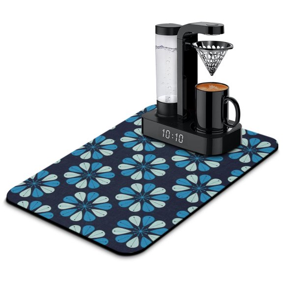 Modern Abstract Coffee Mat Leak-Proof Diatom Mud Dish Drying Mat with Non-Slip Backing Heat-Resistant and Stain-Hiding Kitchen Counter Mat Featuring Psychedelic Art and Rainbow Gradient Designs Ideal