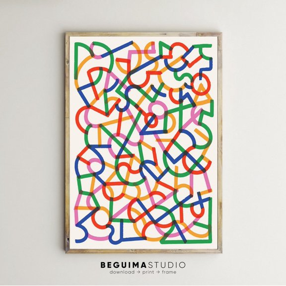 Modern Abstract Contemporary Multicolor Wall Art Print