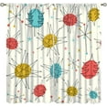 thumbnail image 1 of Modern Abstract Curtains, Geometric Line Art Minimalist Grid Print Window Treatments Drapes for Bedroom Living Room Kitchen Home 26"W x 63"L (Pack of 2), 1 of 6
