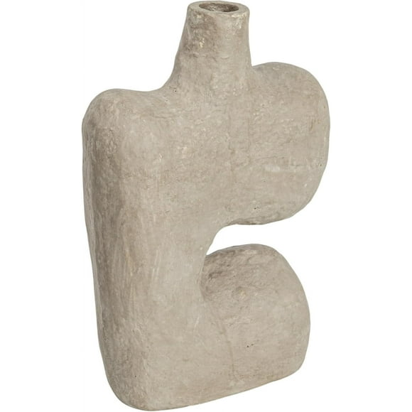 Modern Abstract Decorative Paper Mache Vase, Grey (Each Will Vary)