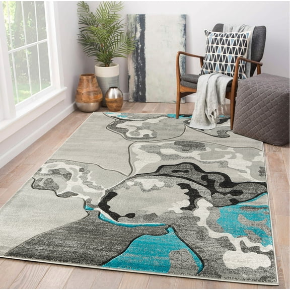 Modern Abstract Design Hand-Carved Soft Living Room Area Rug