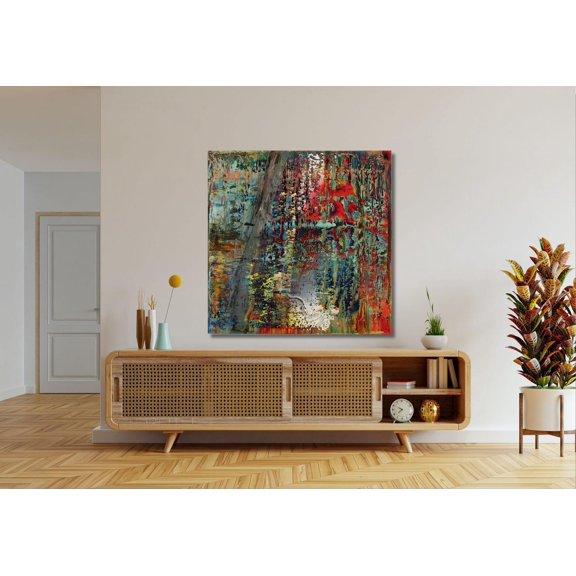 Modern Abstract Expressionism Color Grid Palette Study Wall Art, Stretched Canvas
