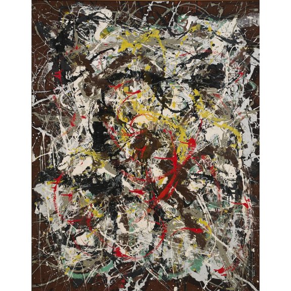 Modern Abstract Expressionism Number Four Drip Wall Art, Stretched Canvas