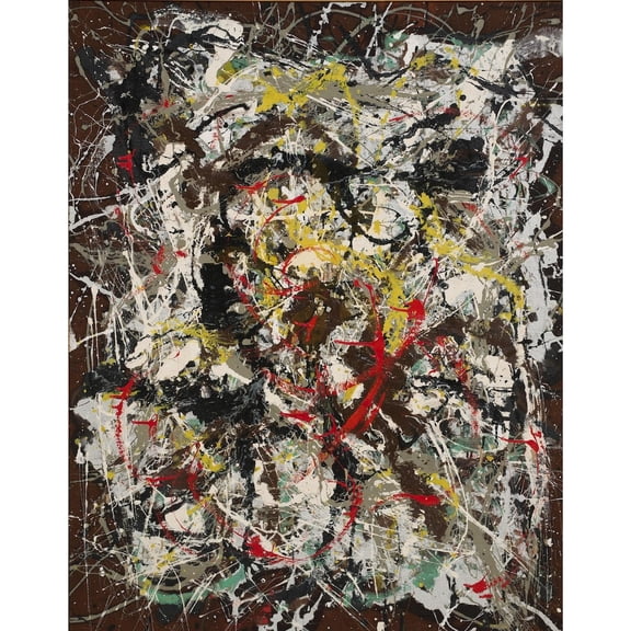 Modern Abstract Expressionism Number Four Drip Wall Art, Unframed Canvas