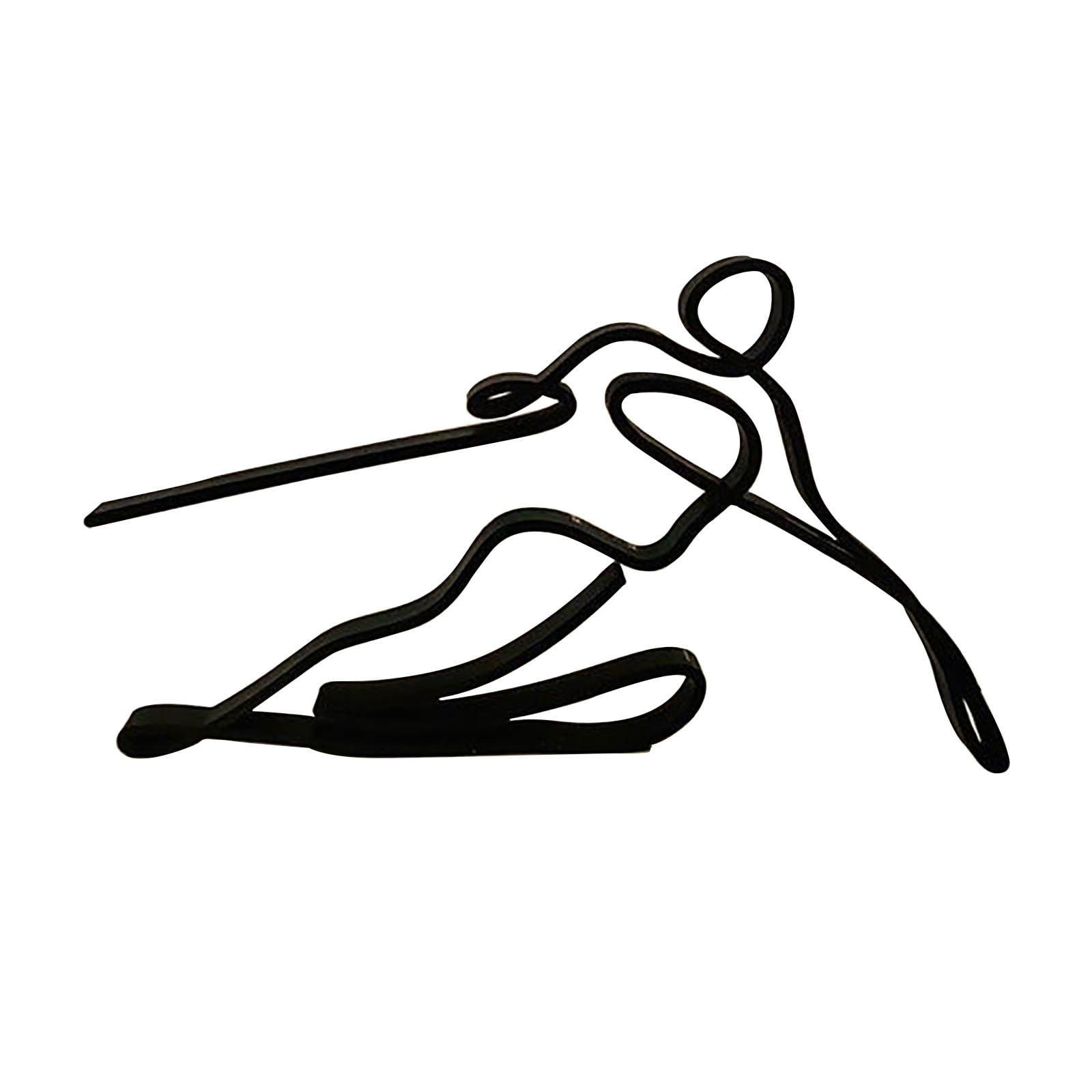 Modern Abstract Face Metal Lines Figure Movement Art Metal Face Outline