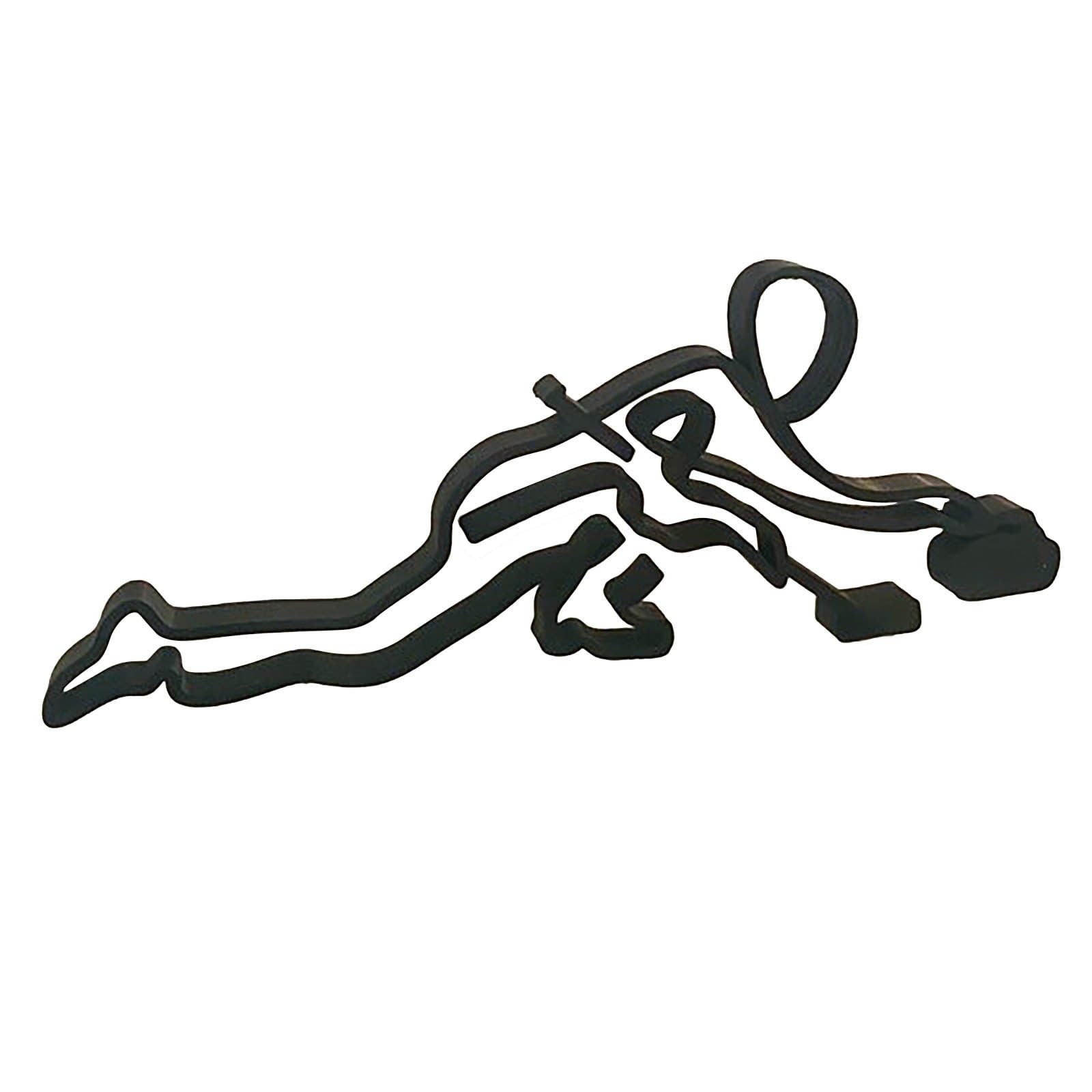 Modern Abstract Face Metal Lines Figure Movement Art Metal Face Outline