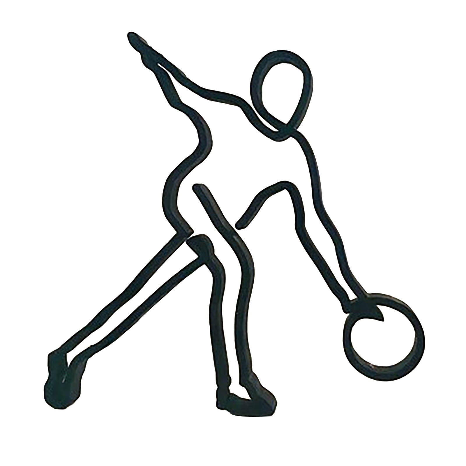 Modern Abstract Face Metal Lines Figure Movement Art Metal Face Outline