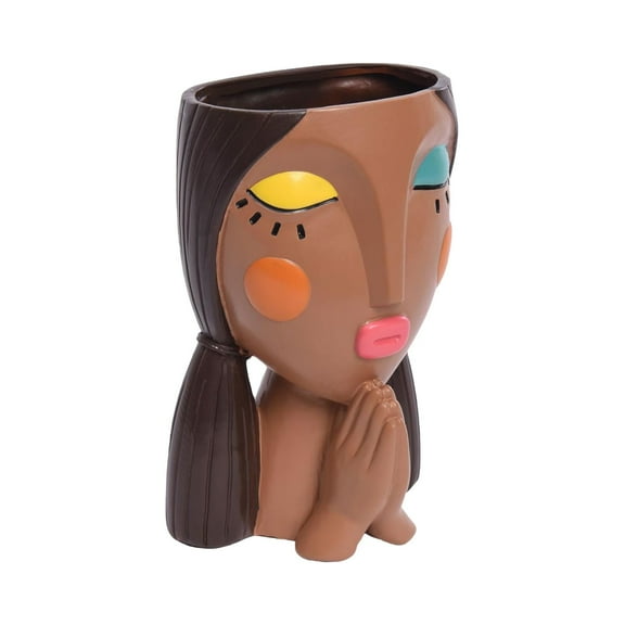 Modern Abstract Face Planter Pot Artistic Ceramic Vase for Indoor Plants Unique Home Decor Accent Piece