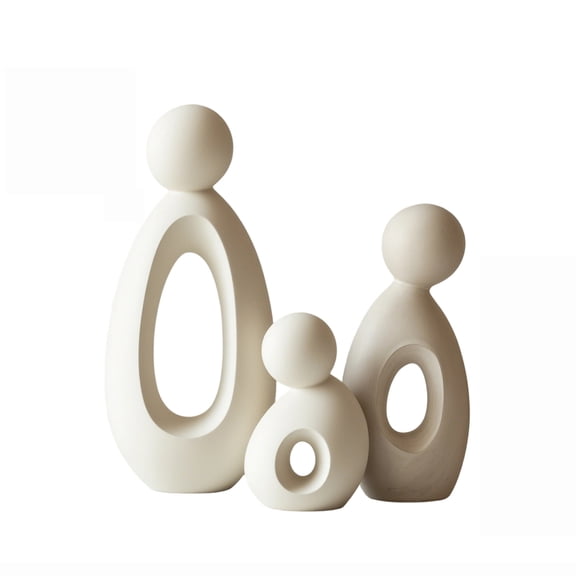 Modern Abstract Family of Three Sculptures Minimalist Decorative Figurines for Living Room Bedroom Office Desk Home Decor