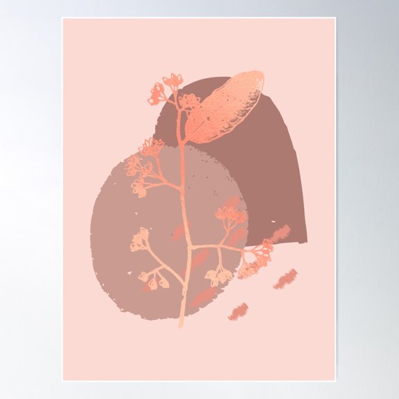 Modern Abstract Flora In Earth Tones 1 Poster Wall Art, Modern Wall Decor For Living Room Bedroom, 12x18 UNFRAMED