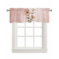 thumbnail image 1 of Modern Abstract Floral Linen Curtain Valance for Bedroom/Bathroom/Kitchen/Office/Living/Dining Room Window,Gradual Pink Shabby Flower Rod Pocket Topper Decorative Cafe Drapes Panel 54"x18", 1 of 6