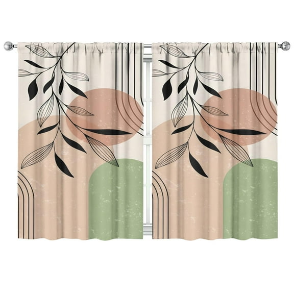 Modern Abstract Geometric Boho Curtains-blackout Curtains Bedroom Decor Living Room Darkening Grommet Window Drapes 2 Panels Set 41"x63"