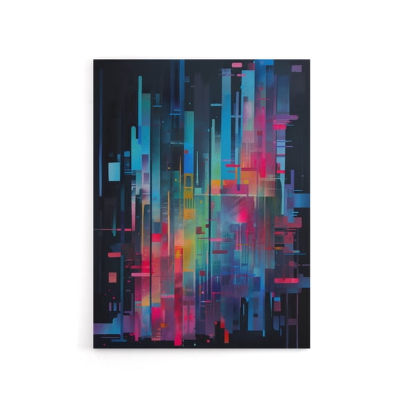 Modern Abstract Geometric Cityscape Canvas Wall Art Print 12X16"