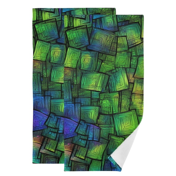 Modern Abstract Geometric Hand Towel Absorbent Bath Towels for Bathroom Sports Gym(28.3" X 14.4") Set of 2