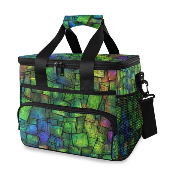 Modern Abstract Geometric Insulated Lunch Bag 15L Cooler Box for Women Men Work Camping Beach Travel