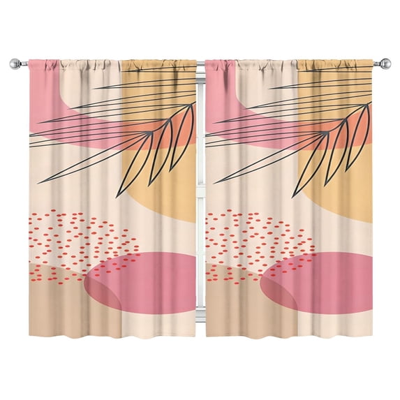 Modern Abstract Geometric Lines Boho Curtains-Blackout Curtains Bedroom Decor Living Room Darkening Grommet Window Drapes 2 Panels Set 52"x 84"