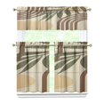 thumbnail image 1 of Modern Abstract Geometric Lines Boho Kitchen Curtain Valance 3 Piece Set Farmhouse Kitchen Curtains and Valance Set Short Curtain Sink Window Decor 36 Inch Small Window Treatment Tier 275x36 Length, 1 of 6
